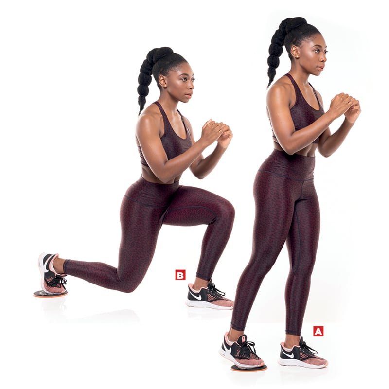 reverse slider lunges