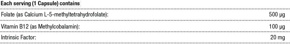 Metagenics Intrinsi B12 Folate 60s Nutritable