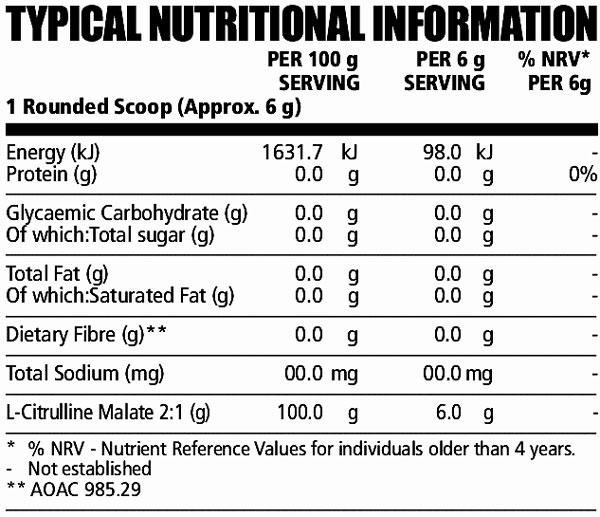 NPL L-Citrulline Malate Powder 240g Nutritable