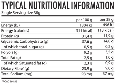 Youthful Living Protein Cereal Bar Choc Coconut 38g Nutritable