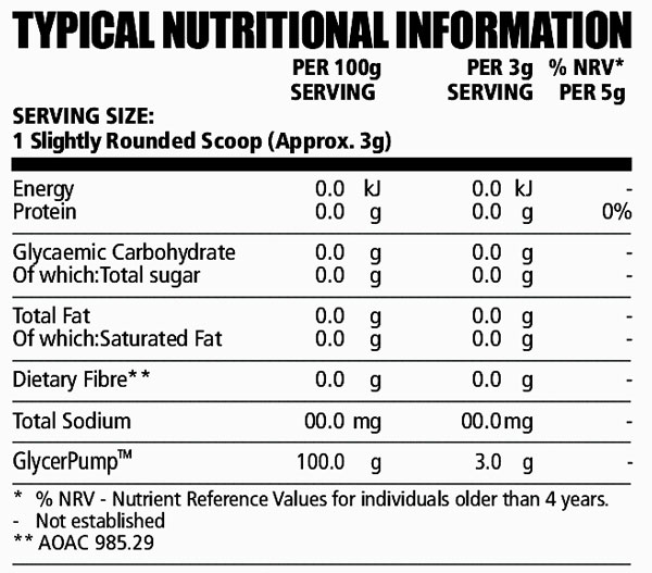 NPL Glycer Pump Glycerol Powder 150g Nutritable