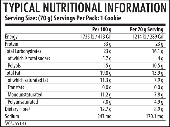 Youthful Living Gourmet Protein Cookie Vanilla Coconut 70g Nutritable