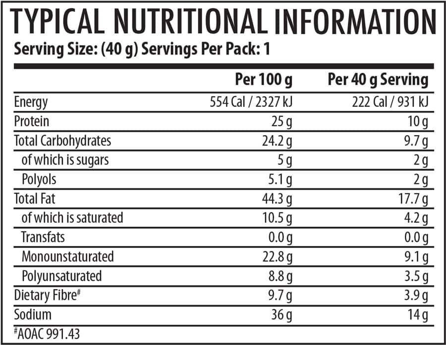 Youthful Living Protein Almonds White Chocolate 40g Nutritable