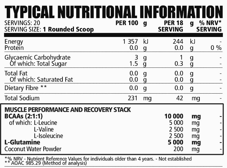 NPL BCAA Amino Pro Tropical 360g Nutritable