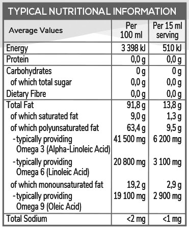 Lifestyle Food Omega 3-6-9 Oil Blend 500ml Nutritable