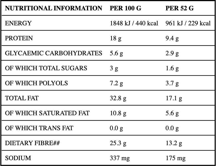 Youthful Living Keto Vegan Bar Dark Chocolate 52g Nutritable