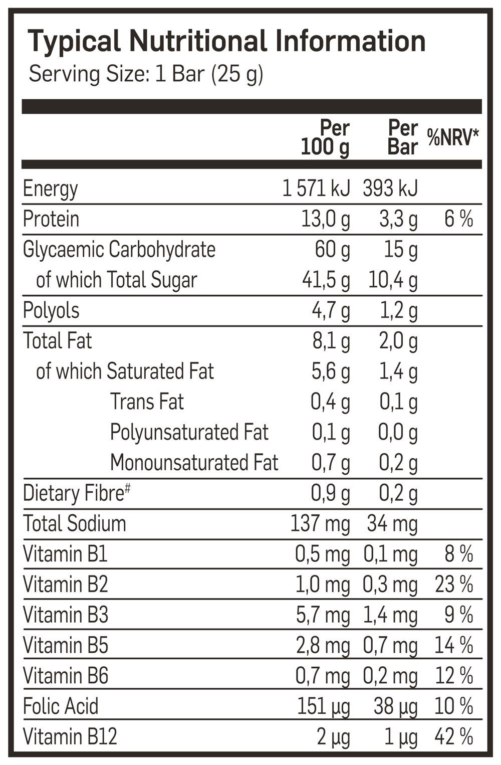 Biogen Energy Nougat Bar Chocolate Nutritable - 45g