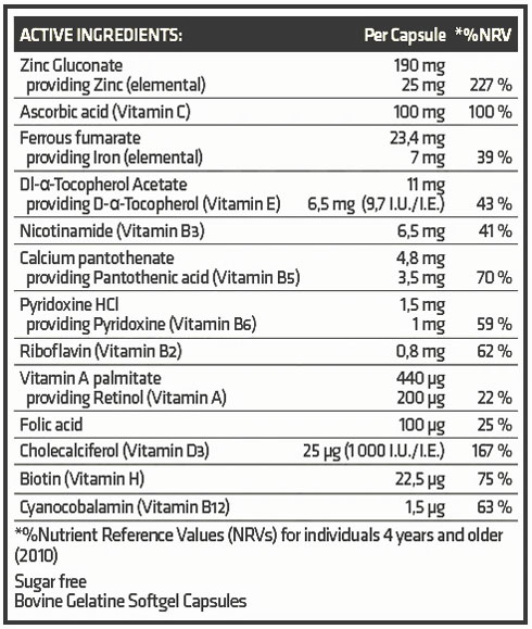 USN Multivitamin and Minerals 60s Nutritable
