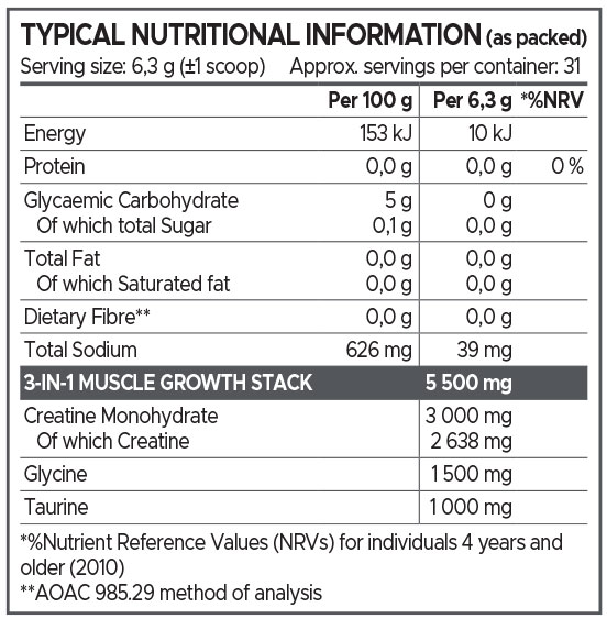 USN 3-in-1 Creatine Monohydrate & Aminos 200g Nutritable