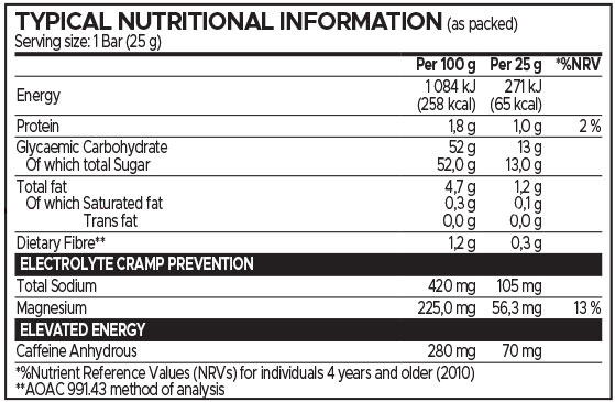 USN Vooma Nougat Energy Bar Mocha 25g Nutritable