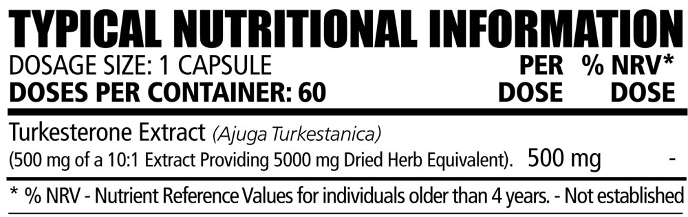 NPL Turkesterone Extract 60s Nutritable