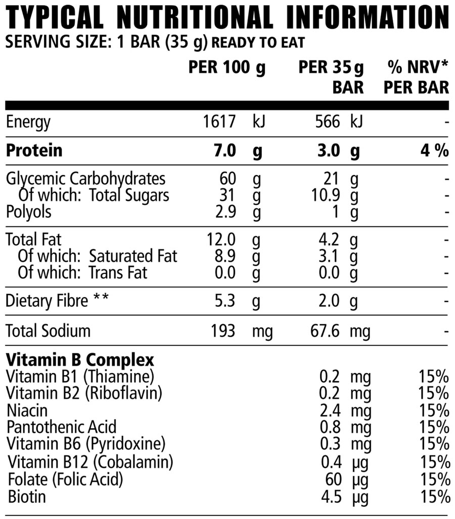 NPL Hydrade Race Fuel Energy Bar Cocoa 35g Nutritable