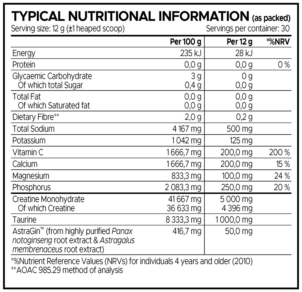 USN Zero Sugar Creatine Hydrator Grape 360g Nutritable