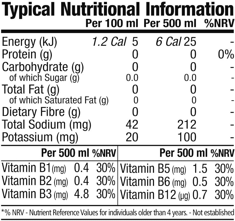 NPL Hydrade Zero Isotonic Sports Drink Island Breeze 500ml Nutritable