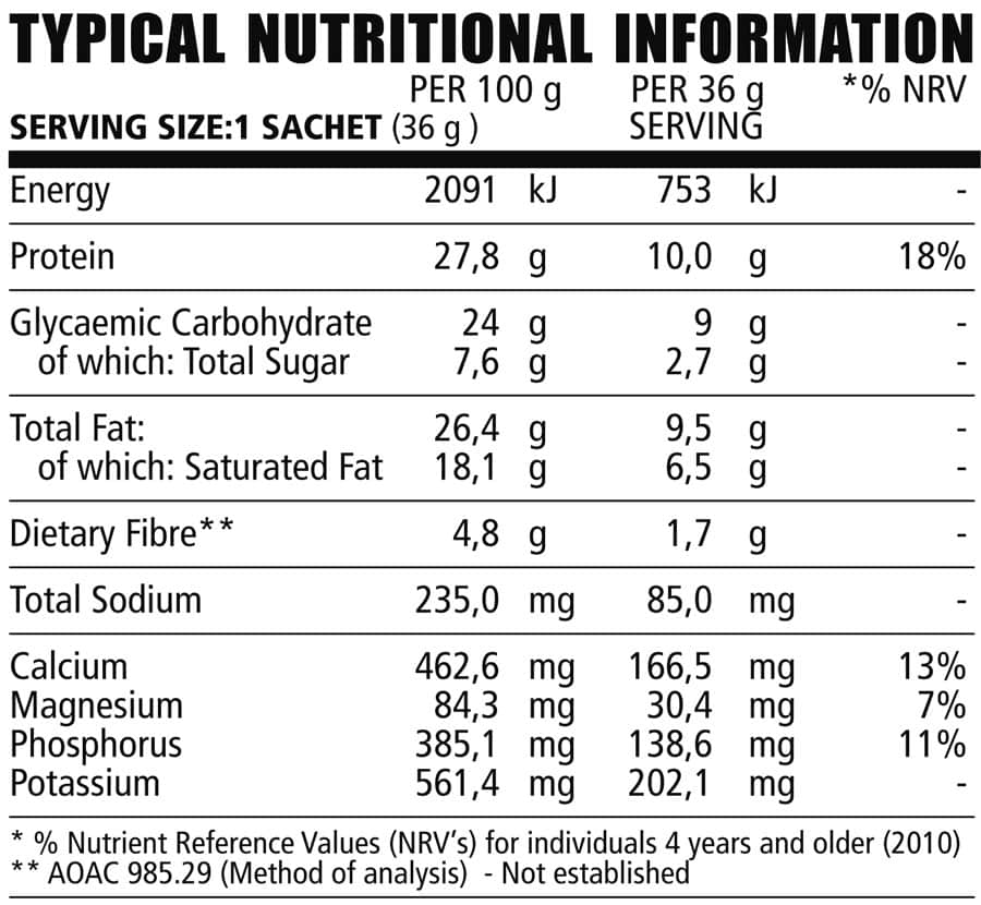 NPL Dessert Pro Sachet Chocolate 36g Nutritable