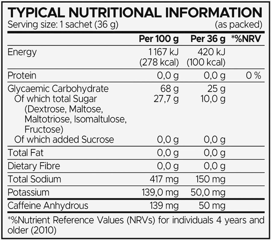 USN Plato Vooma Energy Fuel Gel Coffee Freezo 36g Nutritable