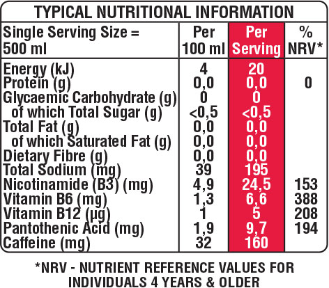 Biogen Switch G-Force Sugar Free Energy Drink 500ml Nutritable