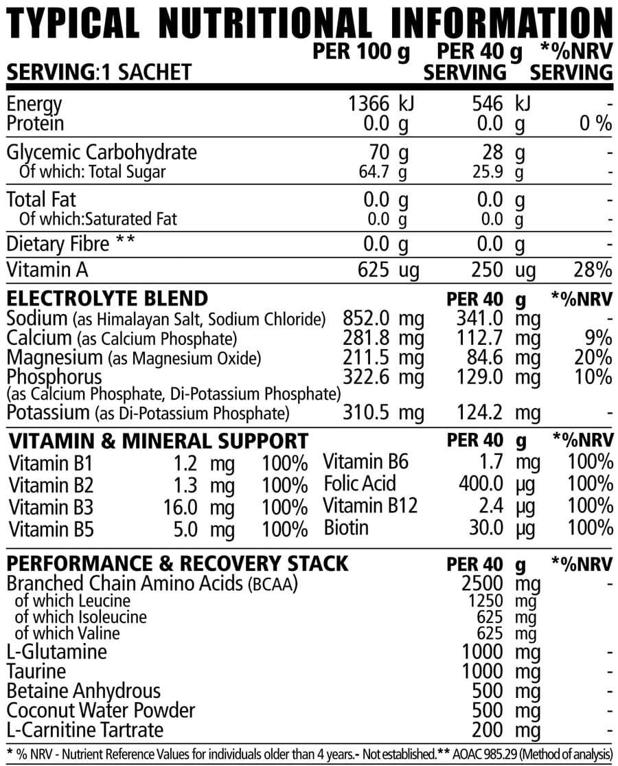 NPL Hydrade Race Fuel Sachet Lemon Lime 40g Nutritable