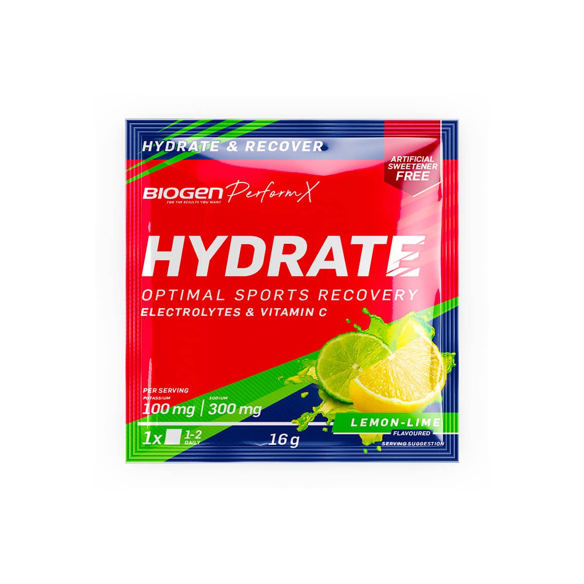 Biogen Hydrate Powder Sachet Lemon Lime - 16g