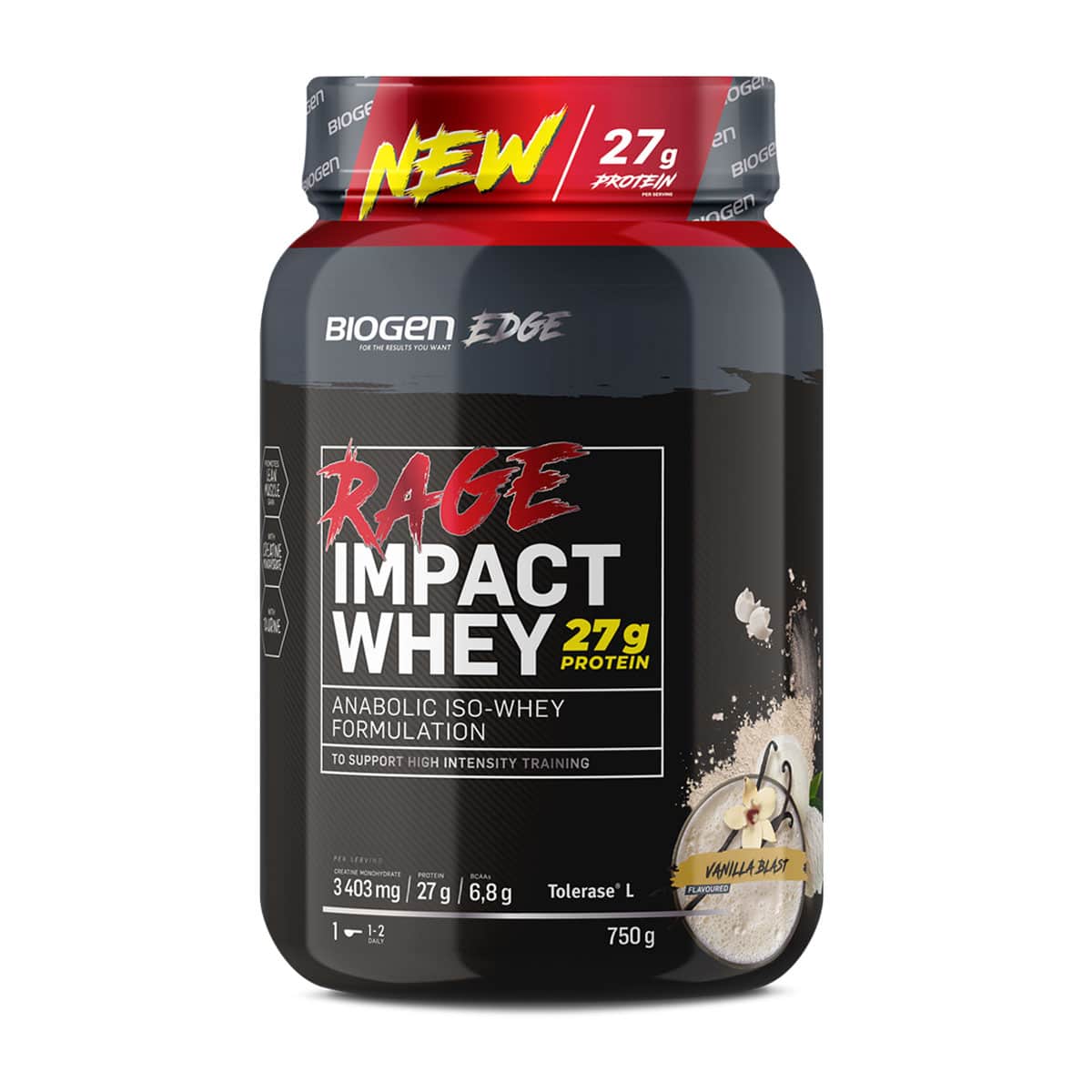 Biogen Rage Impact Whey Vanilla - 750g