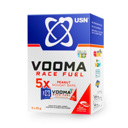 USN Vooma Nougat Energy Bar Value Pack Peanut - 5x25g