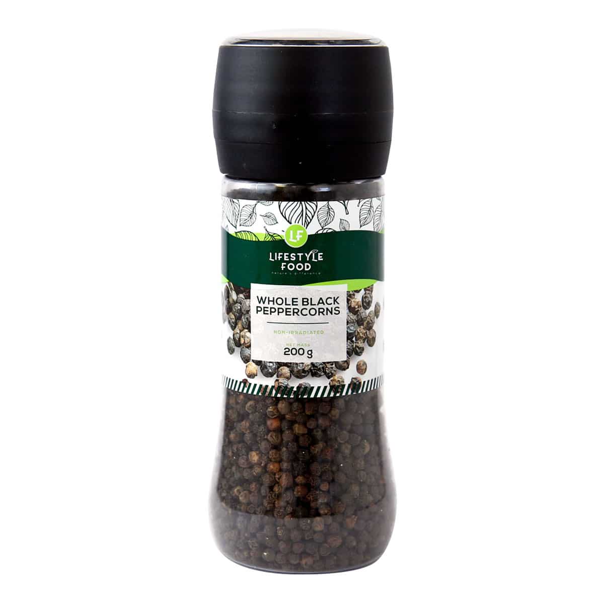 Lifestyle Food Whole Black Peppercorn Grinder - 200g