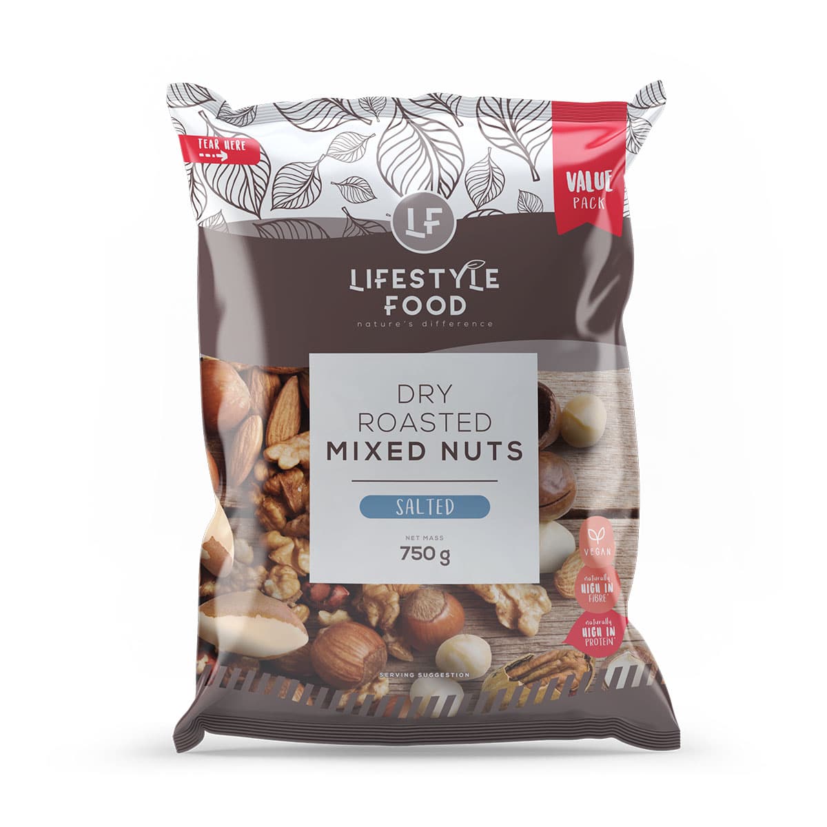 Lifestyle Food Dry Roasted Mixed Nuts Value Pack - 750g