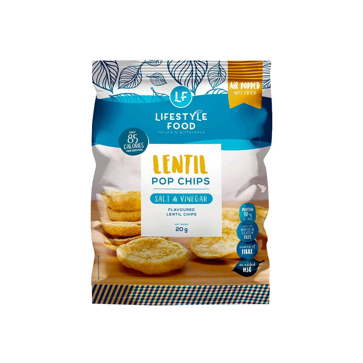 Lifestyle Food Air Popped Chips Salt & Vinegar - 20g