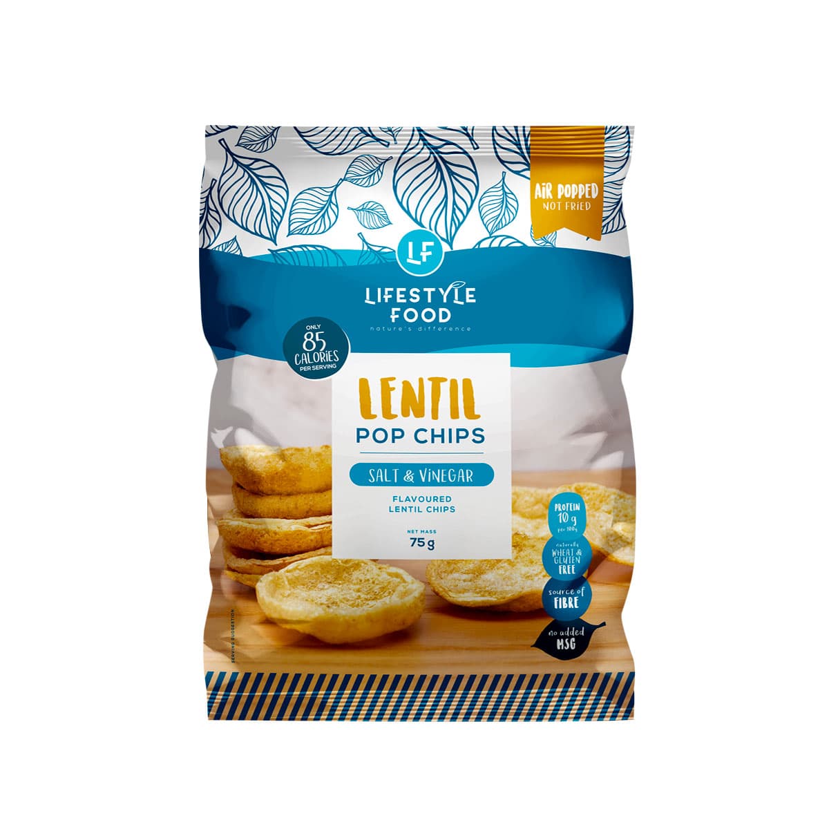 Lifestyle Food Air Popped Chips Salt & Vinegar - 75g