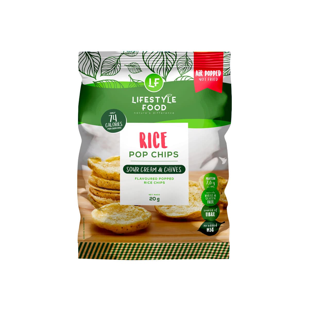 Lifestyle Food Air Popped Chips Sour Cream & Chives - 20g