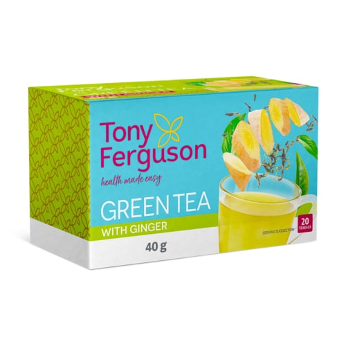 Tony Ferguson Green Tea With Ginger - 20 Teabags