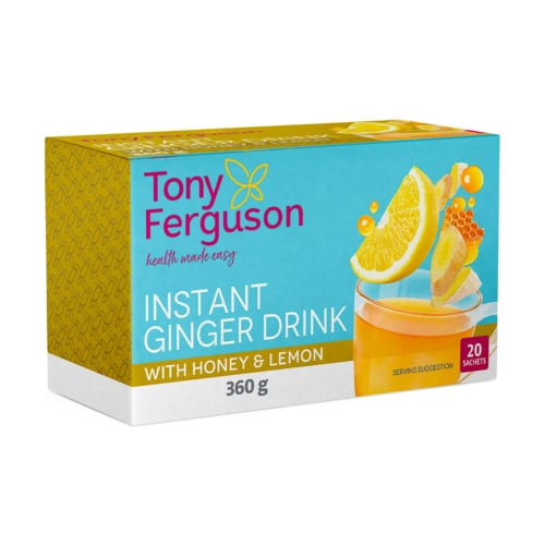 Tony Ferguson Instant Ginger Drink With Honey & Lemon - 20 Sachets