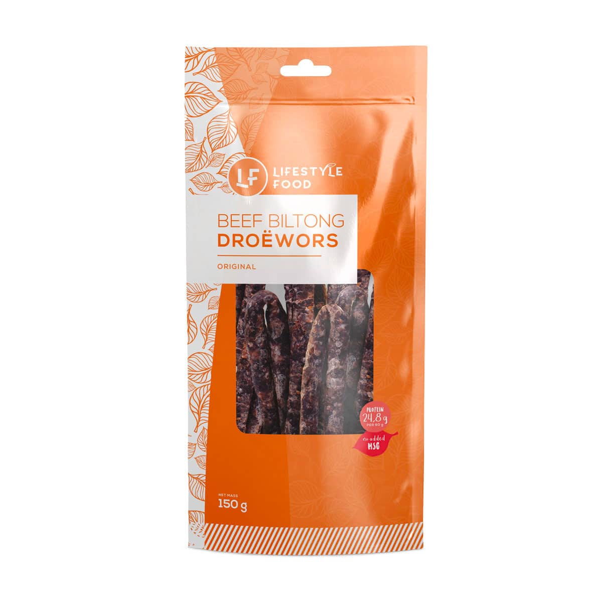 Lifestyle Food Beef Biltong Droëwors Original Value Pack - 150g