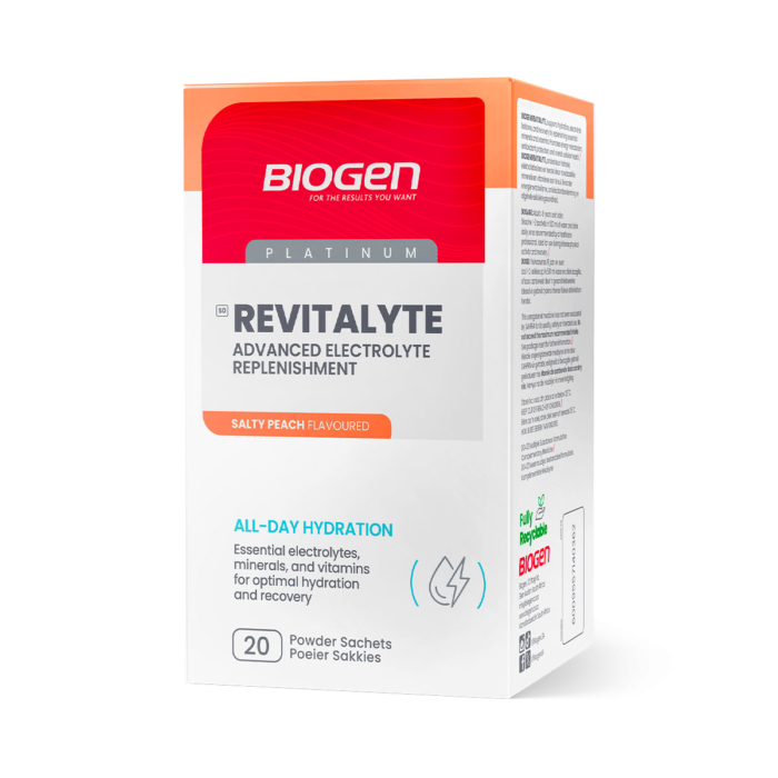 Biogen REVITALYTE Electrolyte Replenishment Powder Salty Peach - 20 Sachets