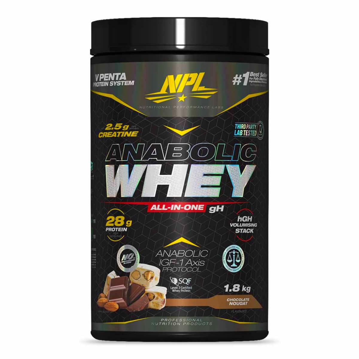 NPL Anabolic Whey Protein Chocolate Nougat - 1.8kg