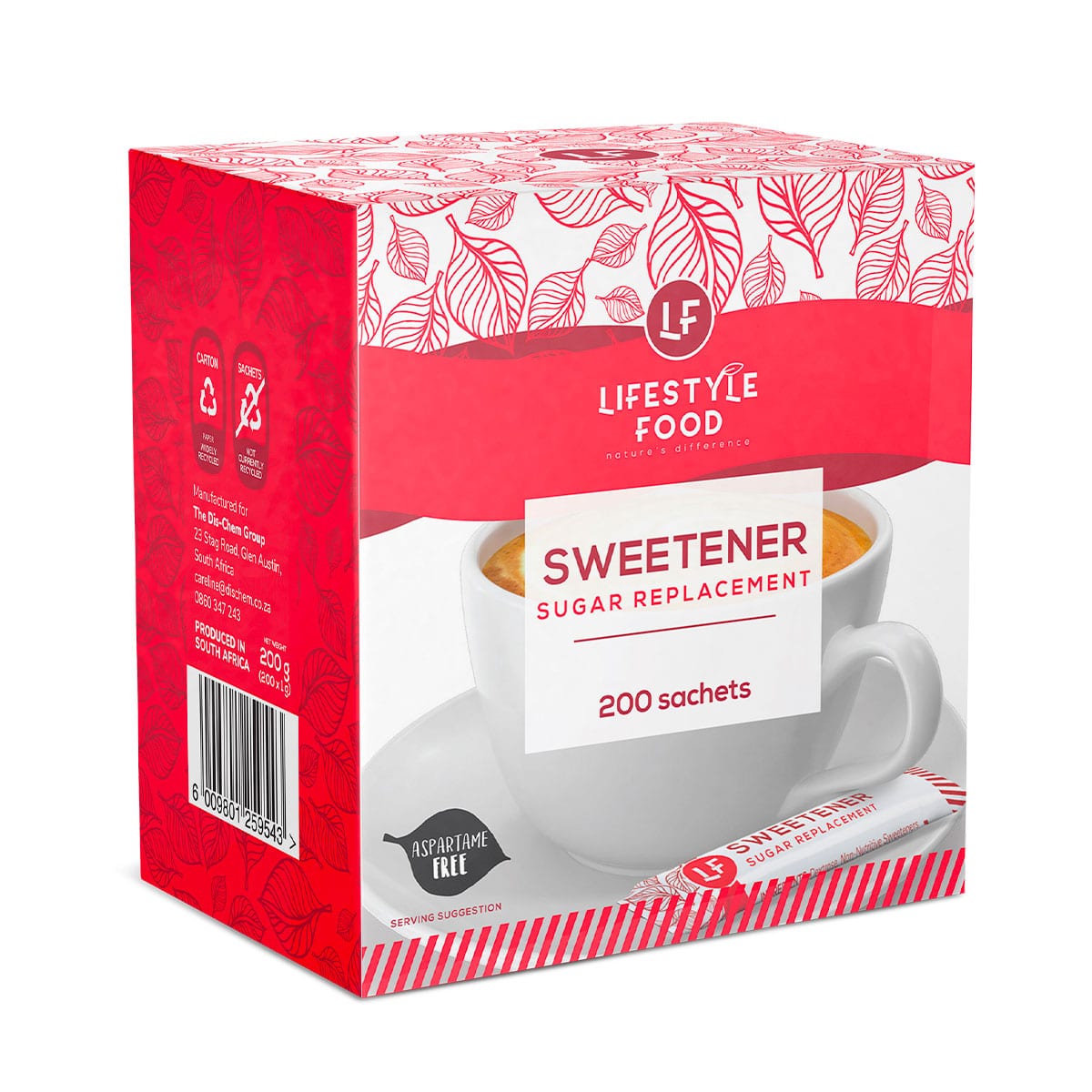 Lifestyle Food Aspartame Free Sweetener Value Pack - 200 Sachets
