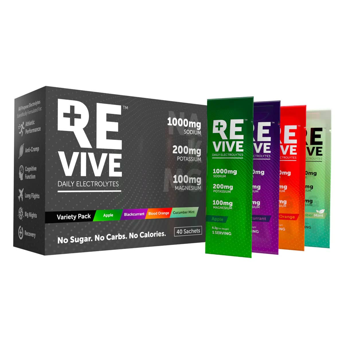 REVIVE Daily Electrolytes Variety Pack Mix 2 - 40 Sachets