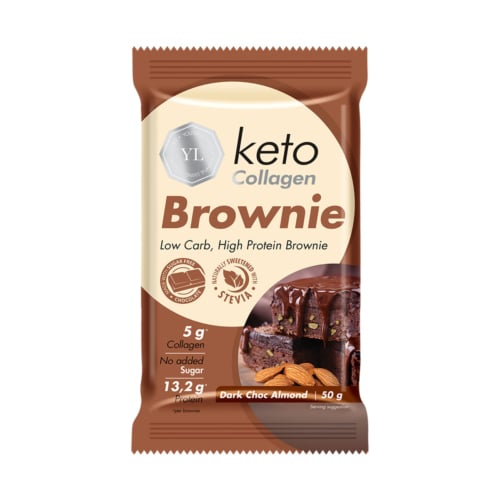 Youthful Living Keto Collagen Brownie Dark Choc Almond - 50g